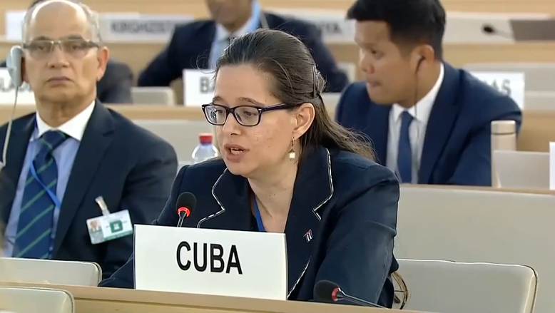 古巴代表近70国在联合国人权理事会做配合 谈话 否决 以人权为借口过问中国内政
