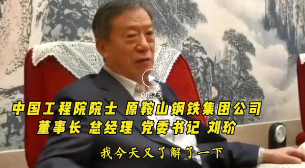 中国工程院院士原鞍山钢铁集团公司董事长 总经理党委书记 刘玠"我