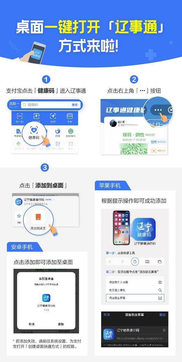 太方便了辽事通健康码能放手机桌面了